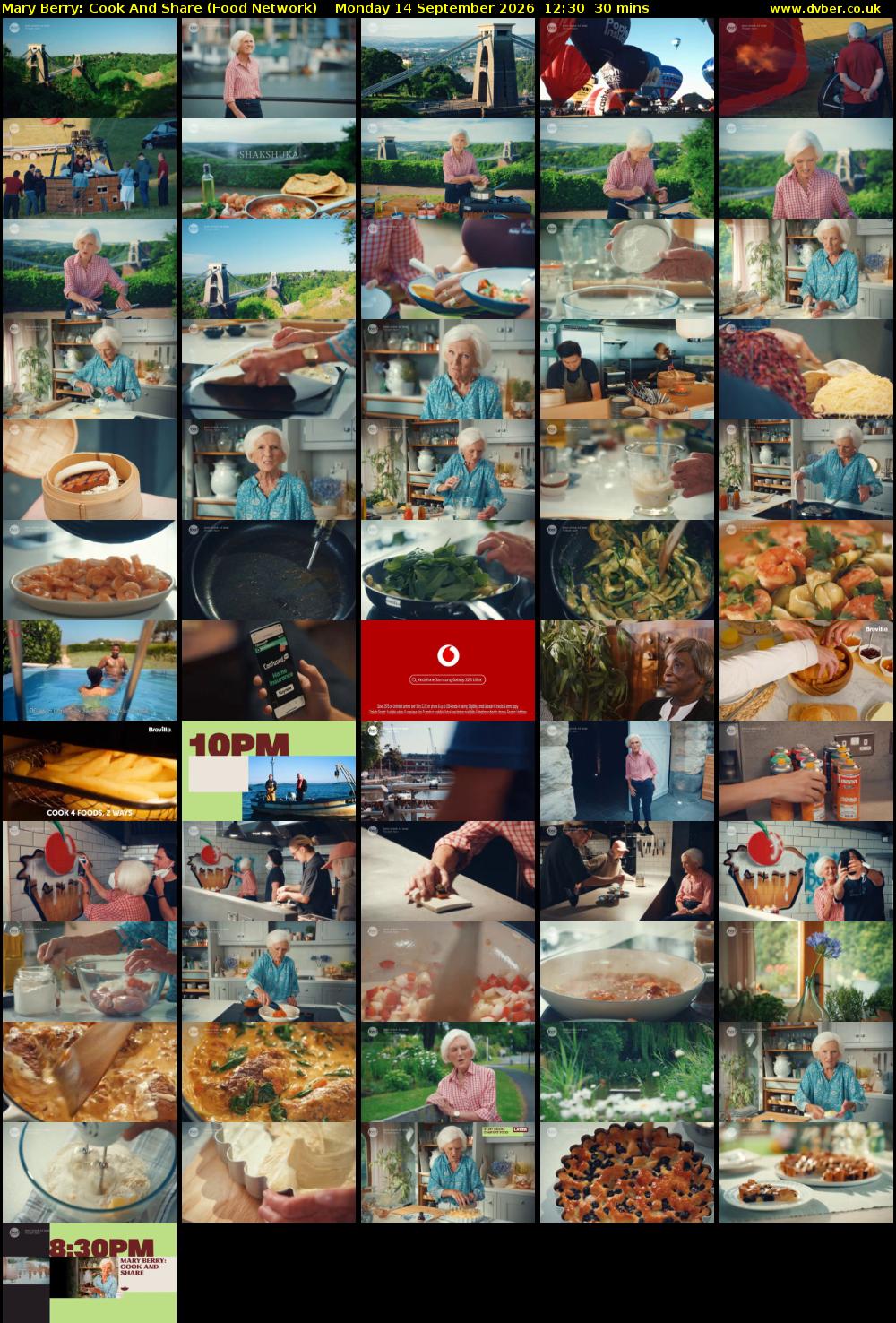 Mary Berry: Cook And Share (Food Network) Monday 14 September 2026 12:30 - 13:00