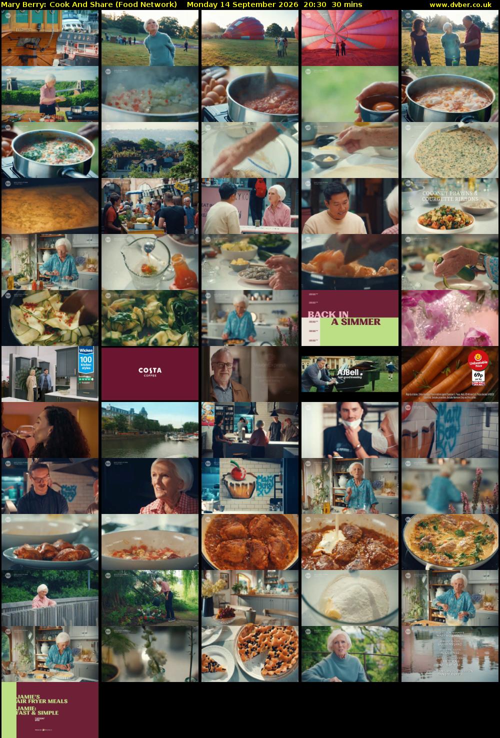 Mary Berry: Cook And Share (Food Network) Monday 14 September 2026 20:30 - 21:00