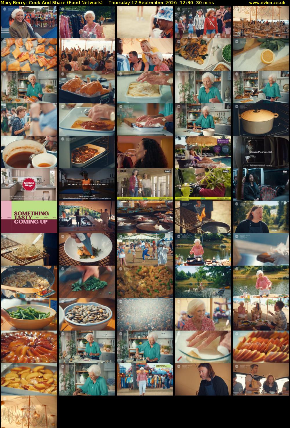 Mary Berry: Cook And Share (Food Network) Thursday 17 September 2026 12:30 - 13:00