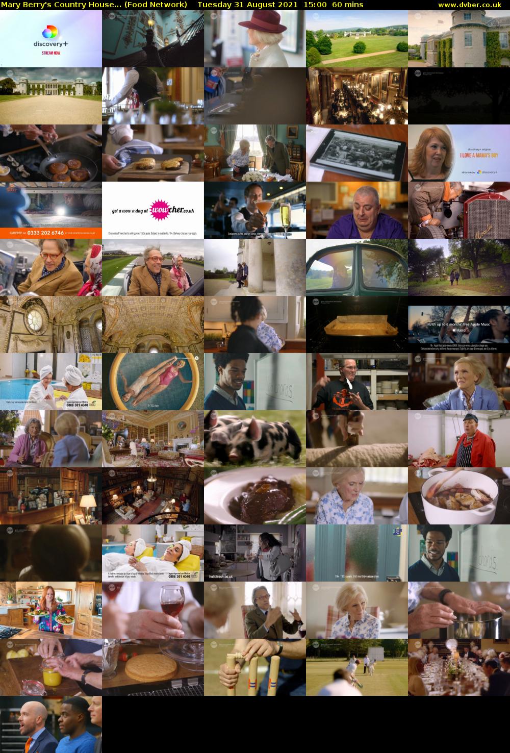 Mary Berry's Country House... (Food Network) Tuesday 31 August 2021 16:00 - 17:00