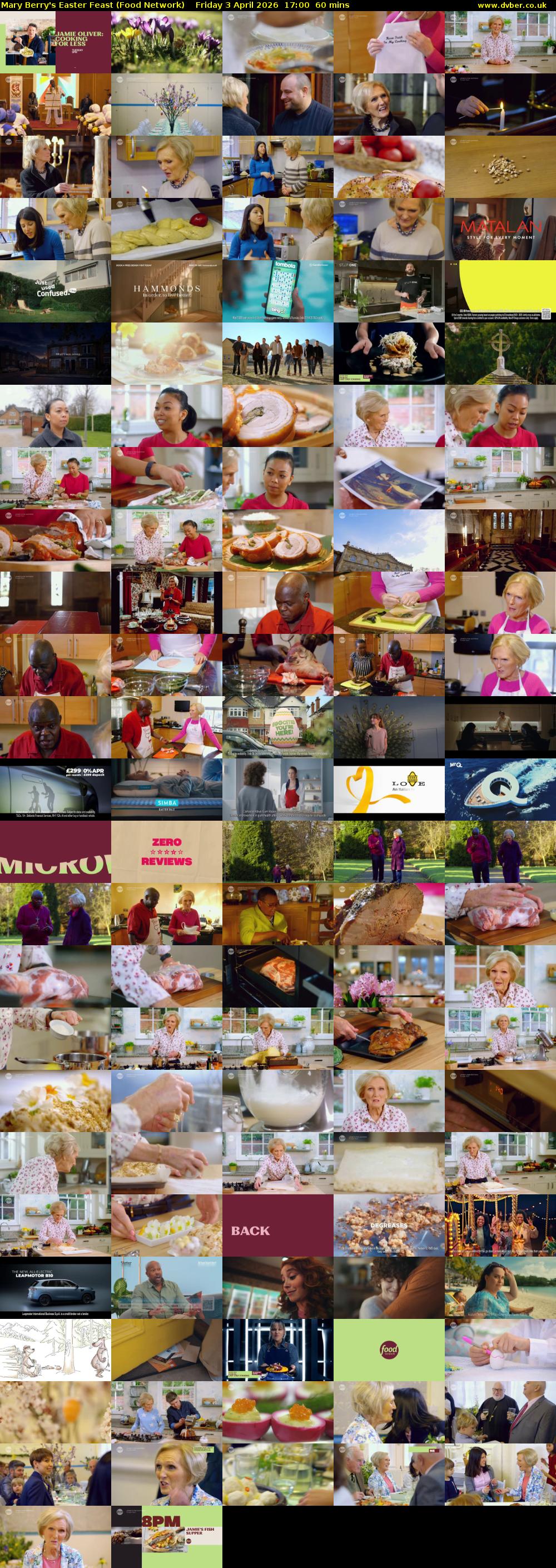 Mary Berry's Easter Feast (Food Network) Friday 3 April 2026 17:00 - 18:00