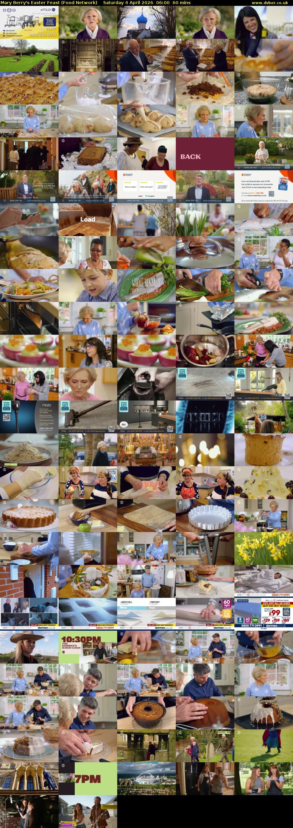 Mary Berry's Easter Feast (Food Network) Saturday 4 April 2026 06:00 - 07:00