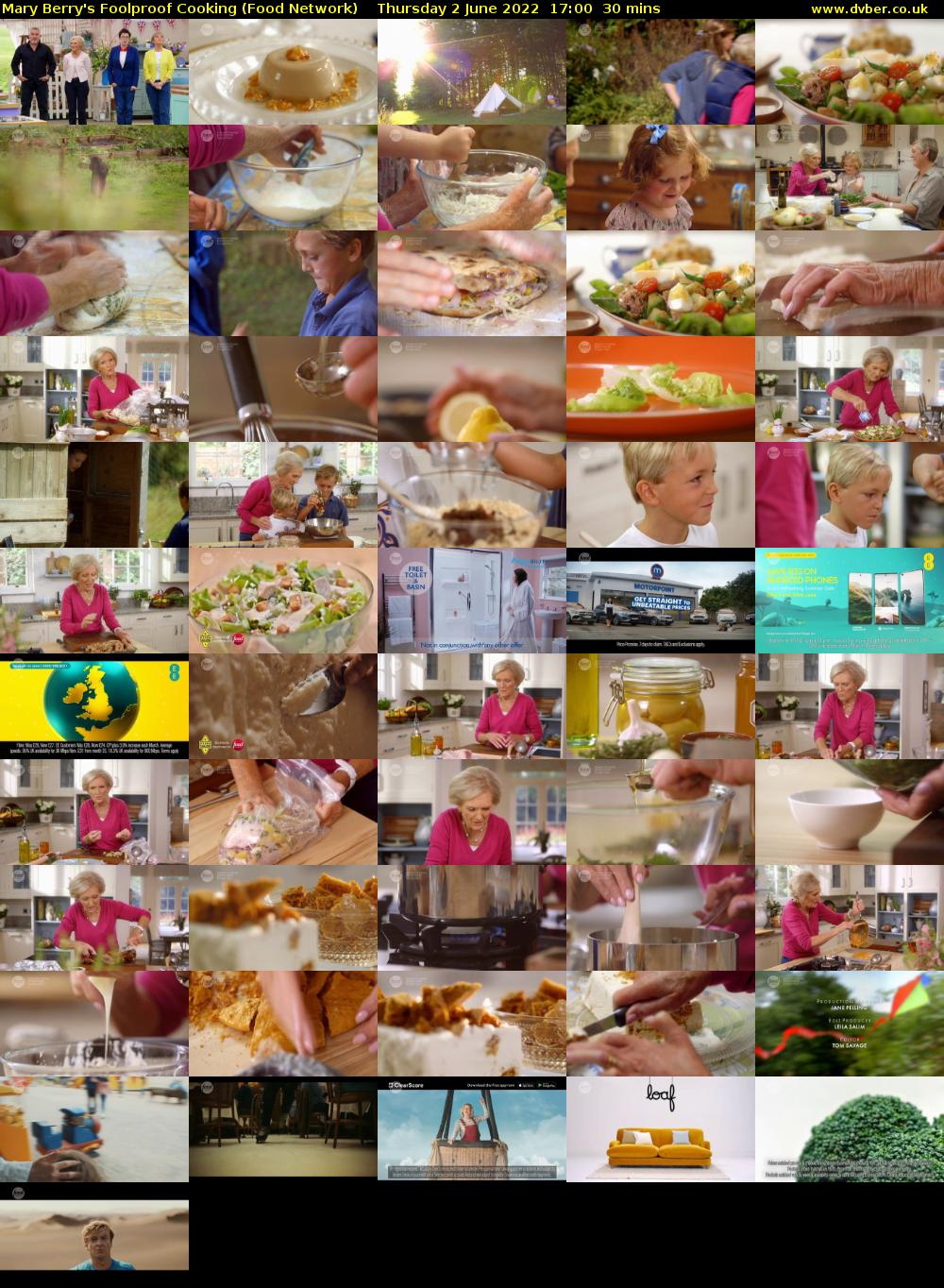 Mary Berry's Foolproof Cooking (Food Network) Thursday 2 June 2022 17:00 - 17:30