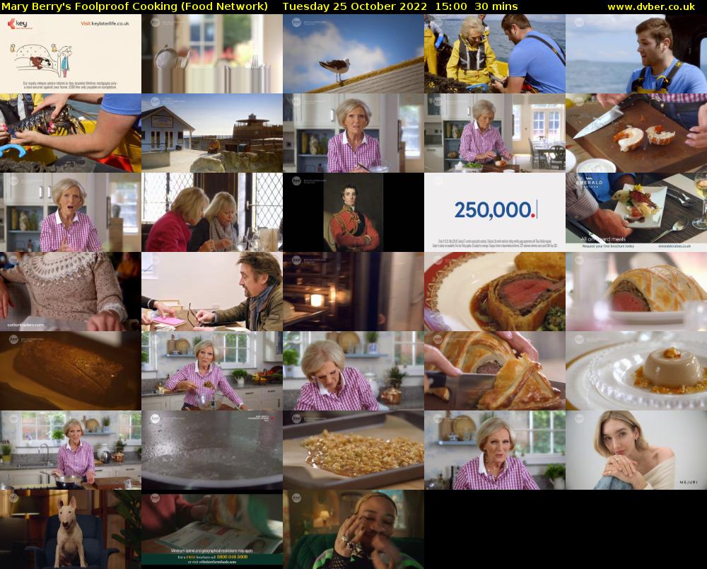 Mary Berry's Foolproof Cooking (Food Network) Tuesday 25 October 2022 15:00 - 15:30