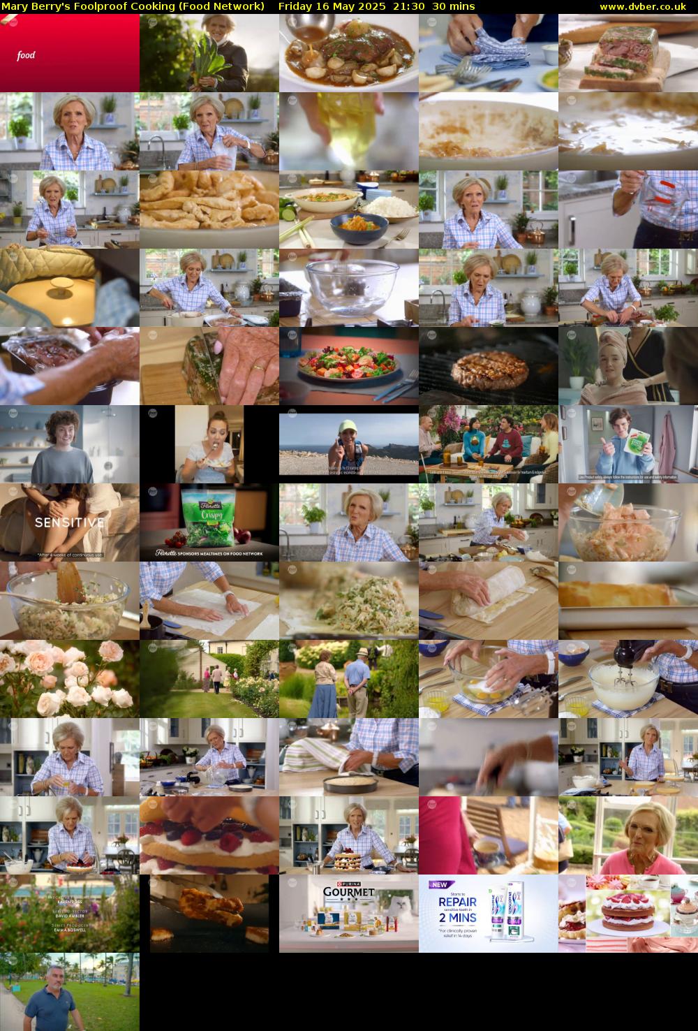 Mary Berry's Foolproof Cooking (Food Network) Friday 16 May 2025 21:30 - 22:00