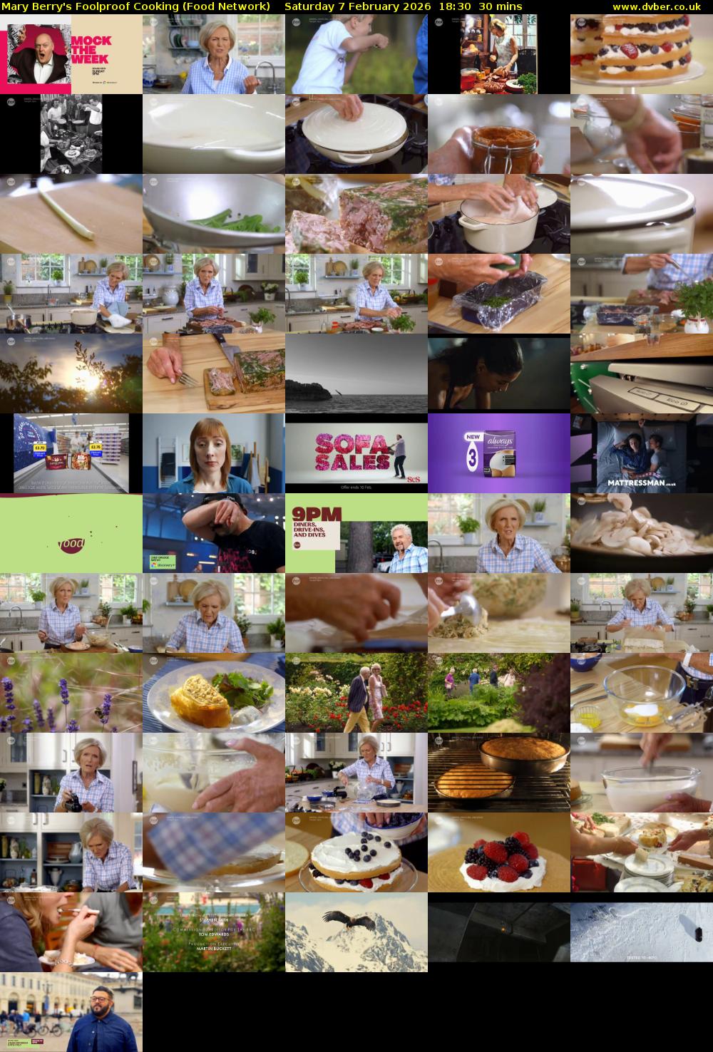 Mary Berry's Foolproof Cooking (Food Network) Saturday 7 February 2026 18:30 - 19:00