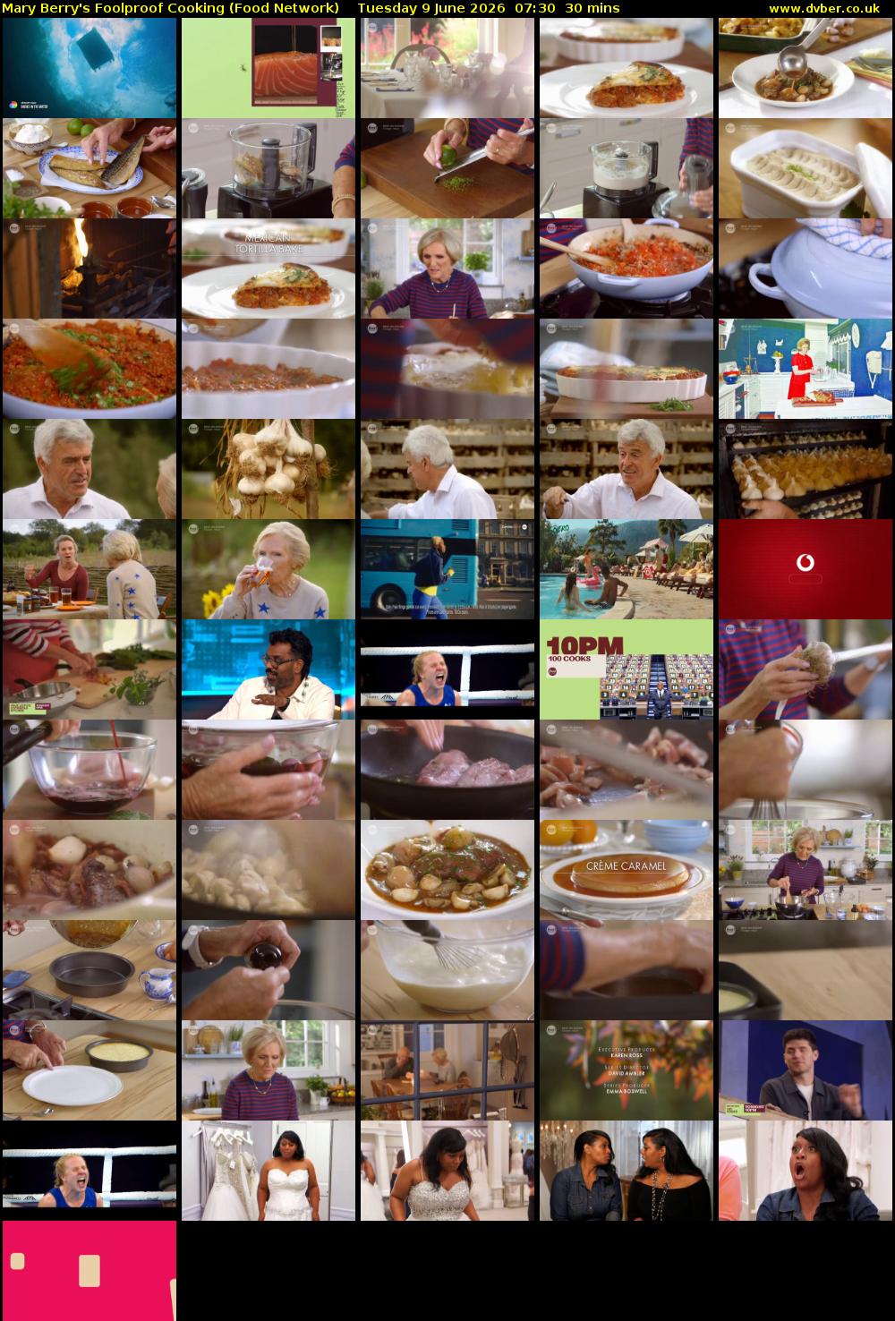 Mary Berry's Foolproof Cooking (Food Network) Tuesday 9 June 2026 07:30 - 08:00