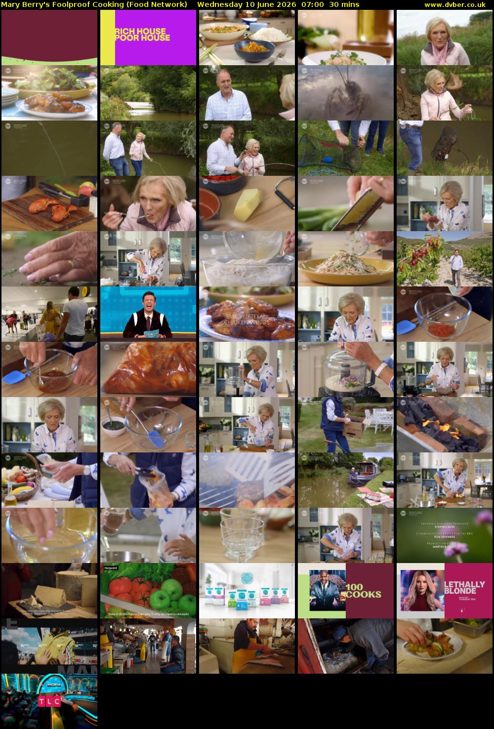 Mary Berry's Foolproof Cooking (Food Network) Wednesday 10 June 2026 07:00 - 07:30