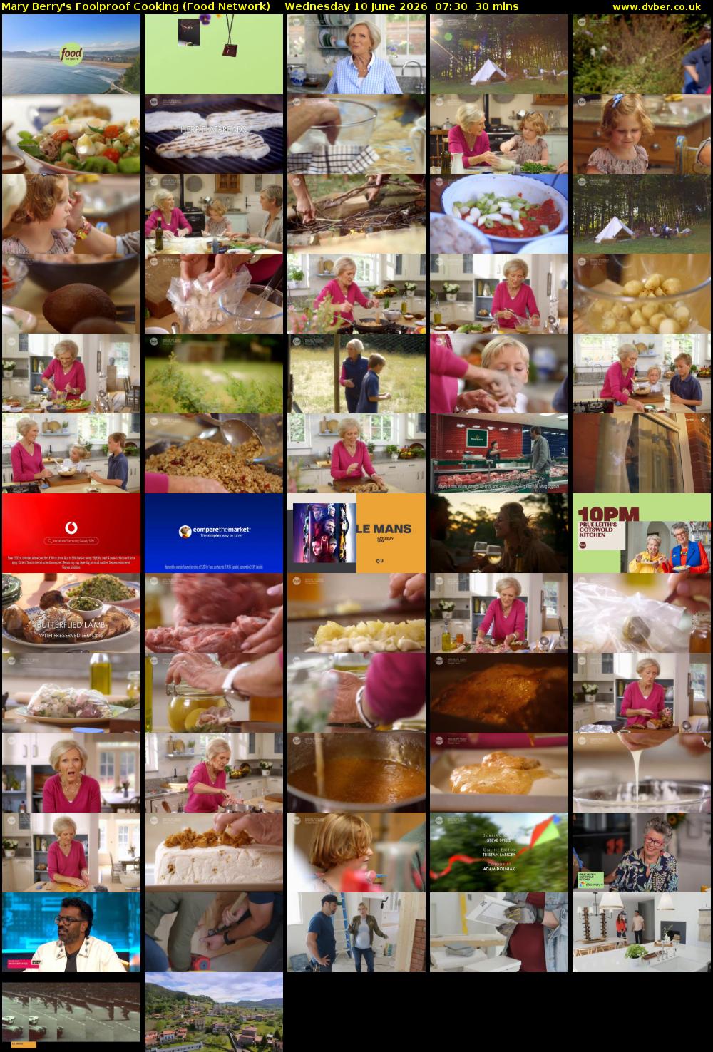 Mary Berry's Foolproof Cooking (Food Network) Wednesday 10 June 2026 07:30 - 08:00