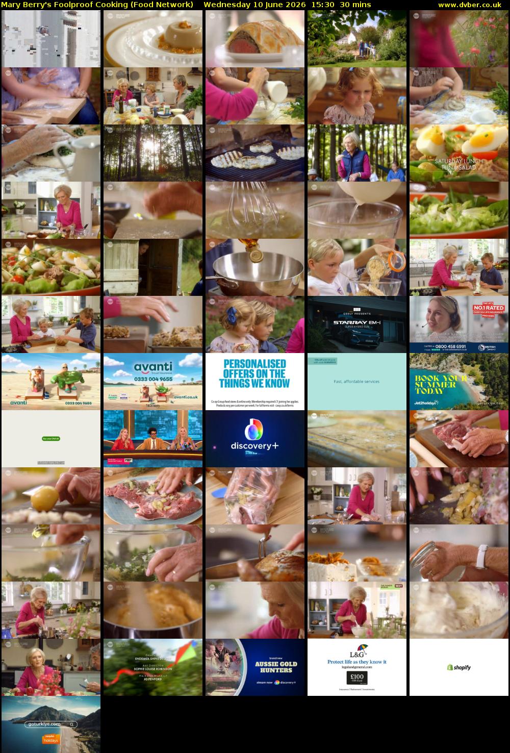 Mary Berry's Foolproof Cooking (Food Network) Wednesday 10 June 2026 15:30 - 16:00