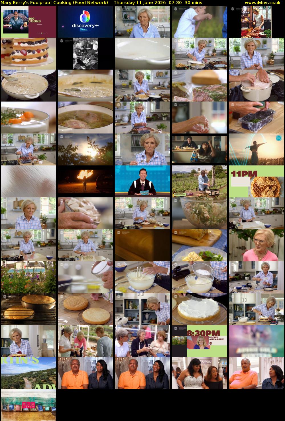 Mary Berry's Foolproof Cooking (Food Network) Thursday 11 June 2026 07:30 - 08:00