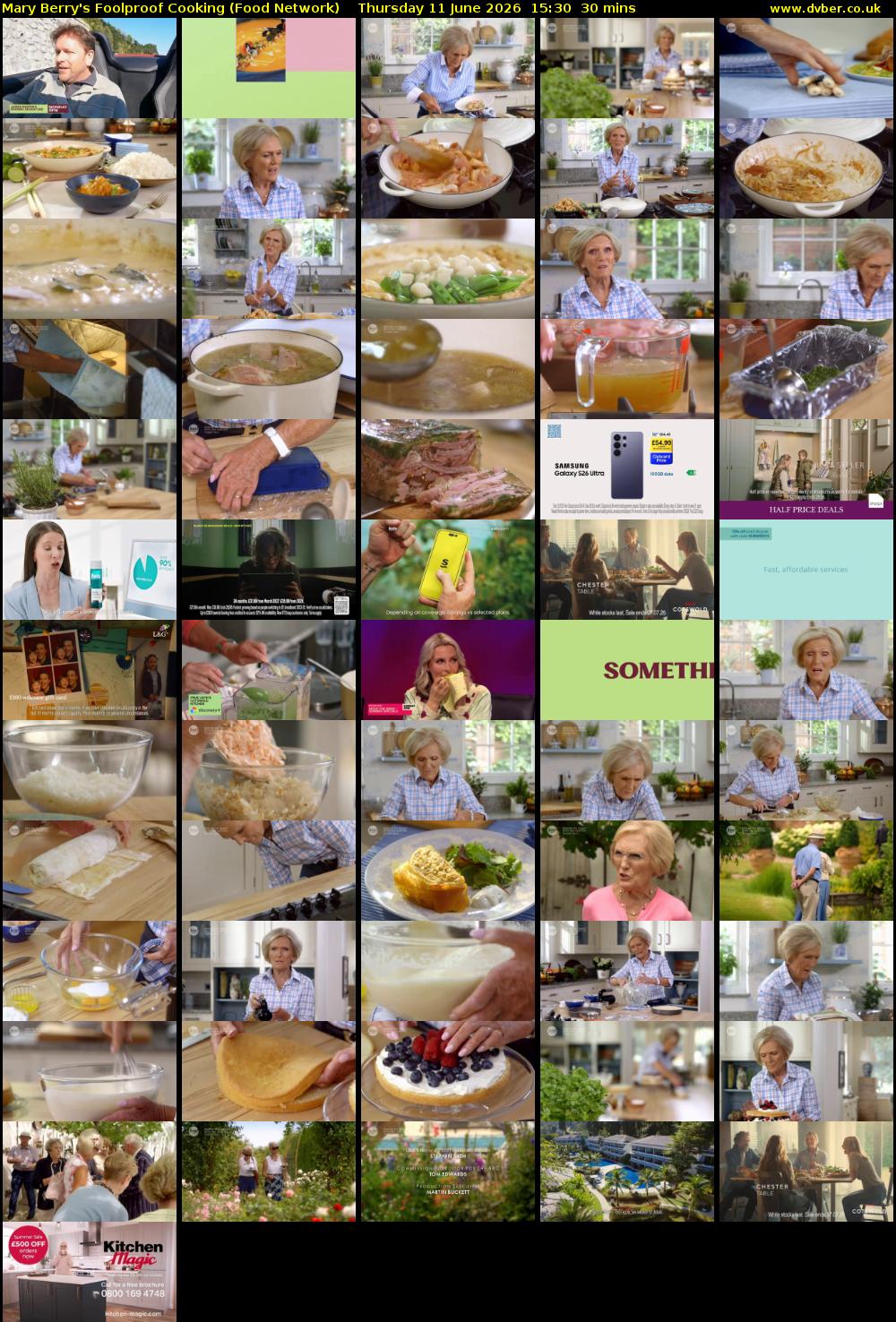 Mary Berry's Foolproof Cooking (Food Network) Thursday 11 June 2026 15:30 - 16:00