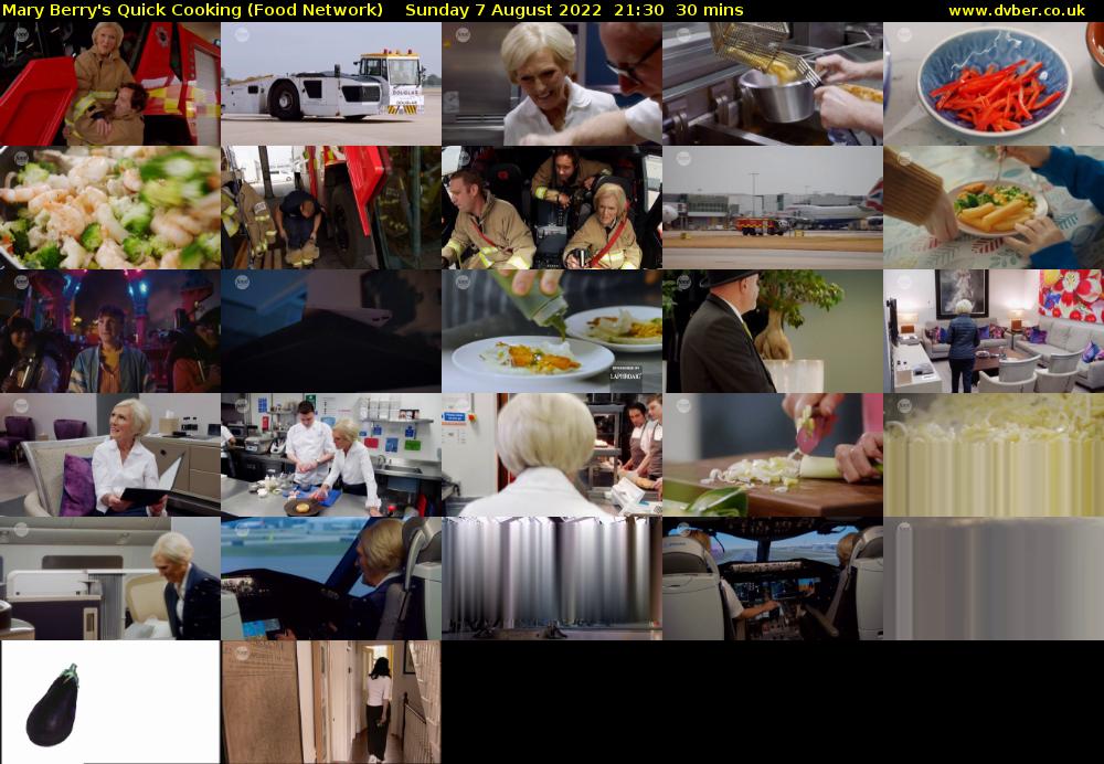 Mary Berry's Quick Cooking (Food Network) Sunday 7 August 2022 21:30 - 22:00