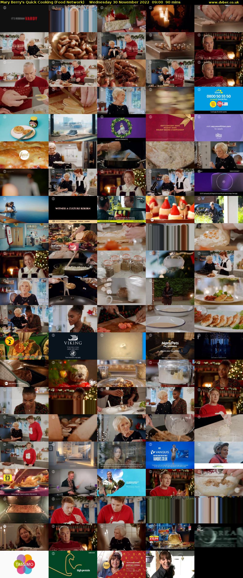 Mary Berry's Quick Cooking (Food Network) Wednesday 30 November 2022 09:00 - 10:30