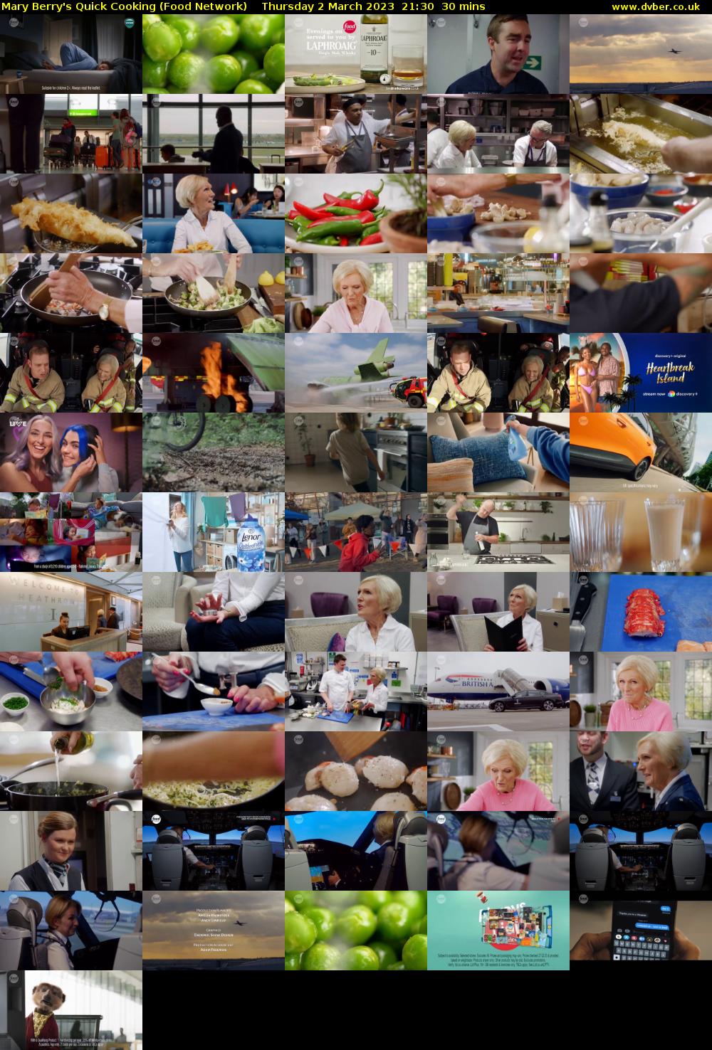 Mary Berry's Quick Cooking (Food Network) Thursday 2 March 2023 21:30 - 22:00