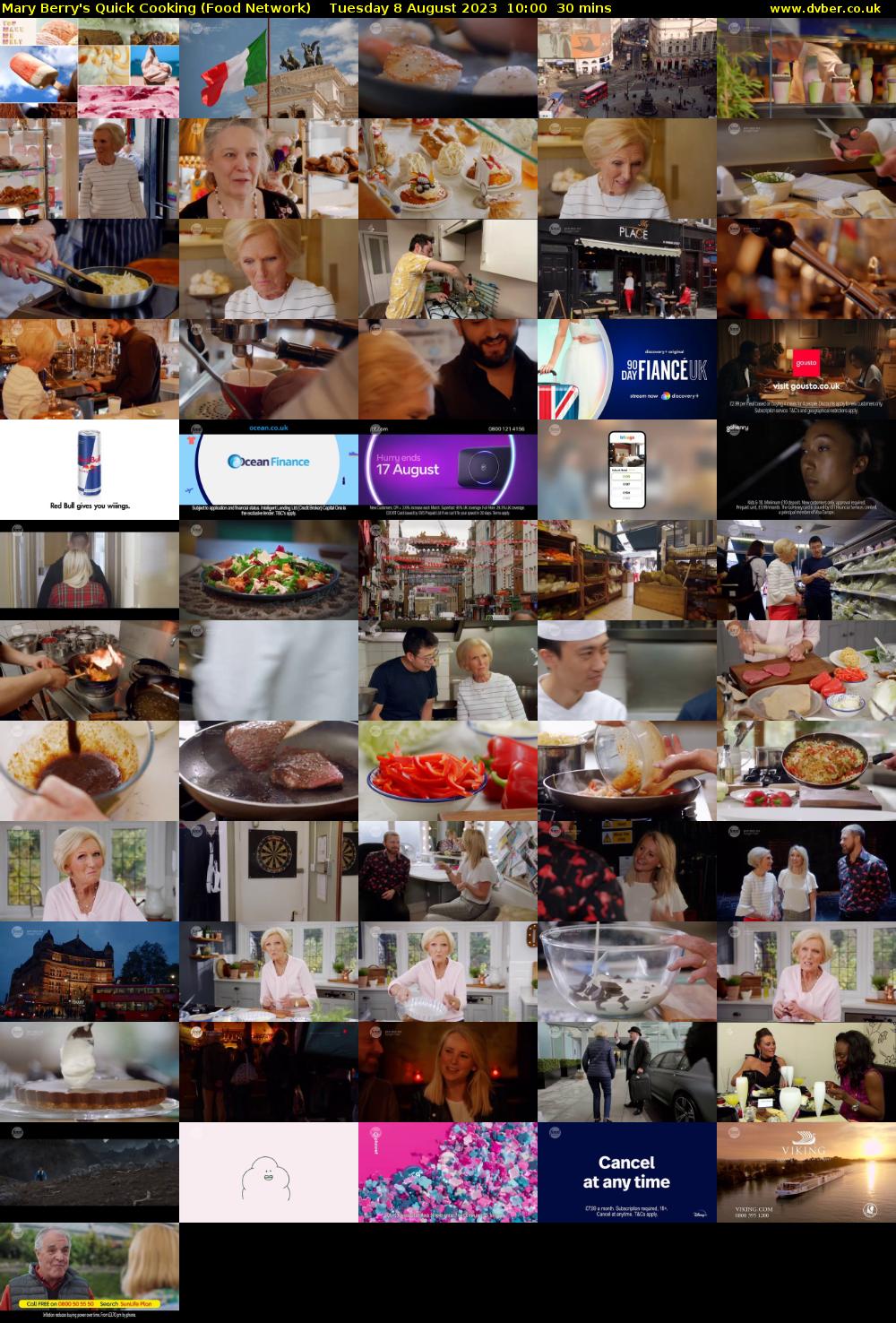 Mary Berry's Quick Cooking (Food Network) Tuesday 8 August 2023 10:00 - 10:30