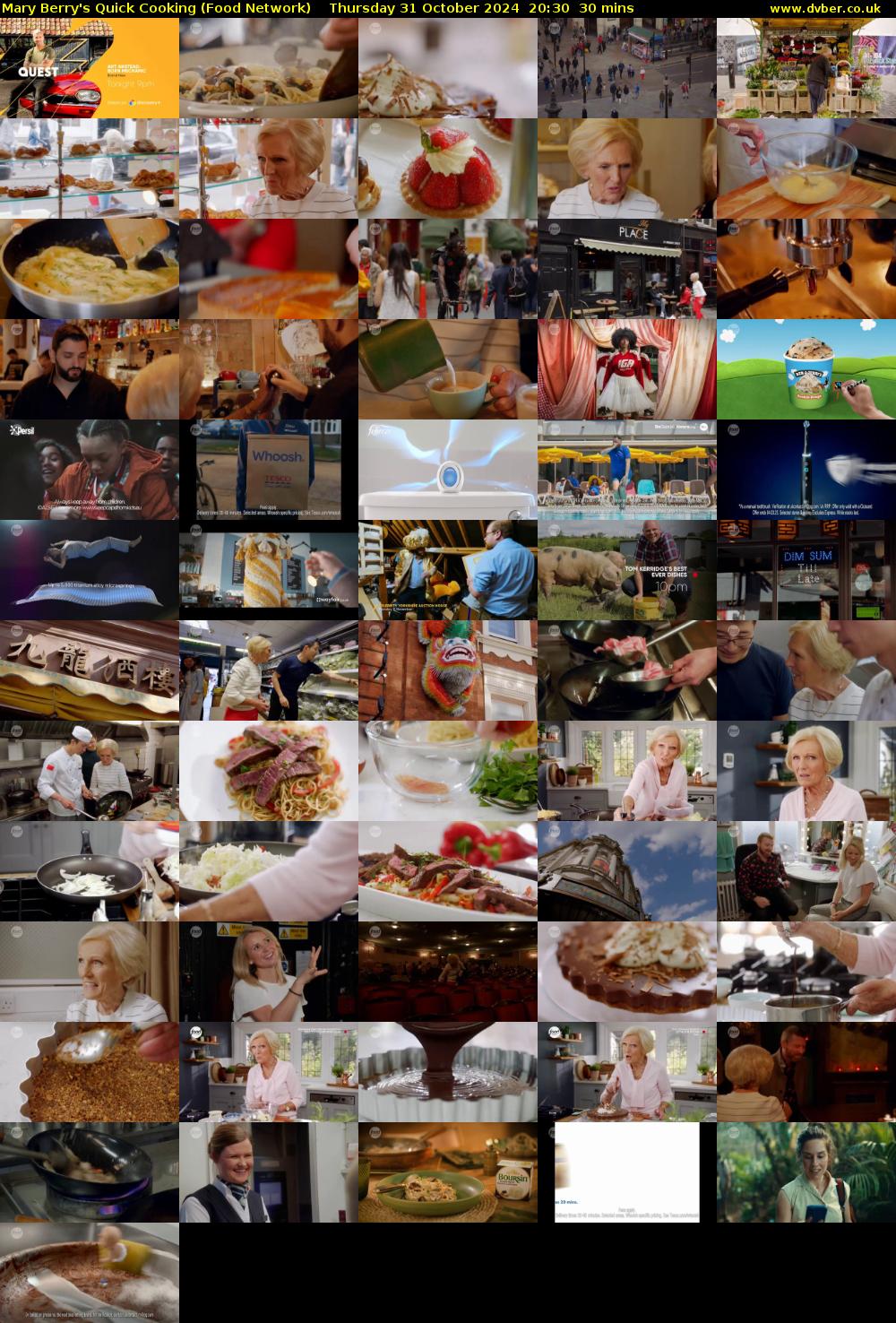 Mary Berry's Quick Cooking (Food Network) Thursday 31 October 2024 20:30 - 21:00