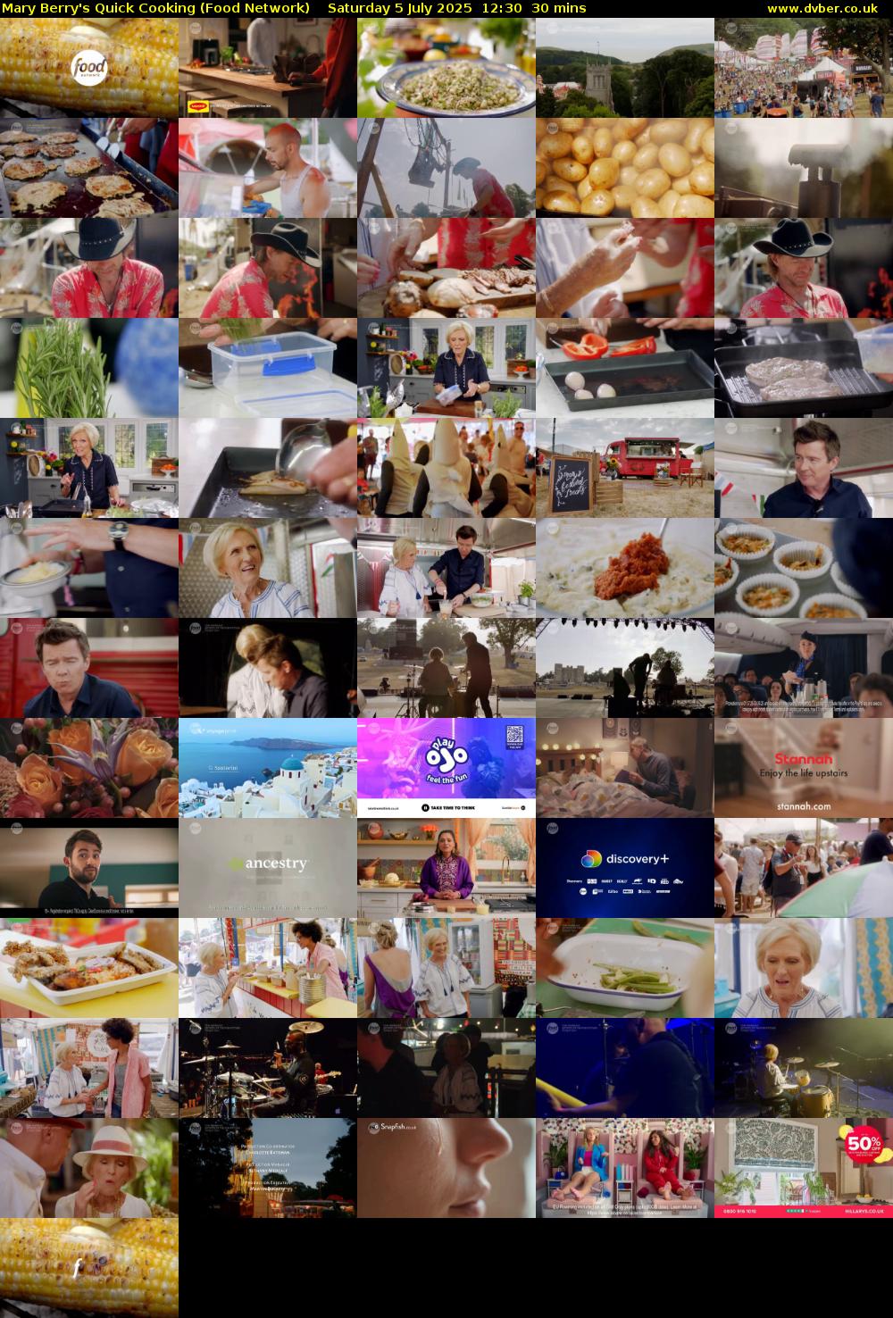Mary Berry's Quick Cooking (Food Network) Saturday 5 July 2025 12:30 - 13:00