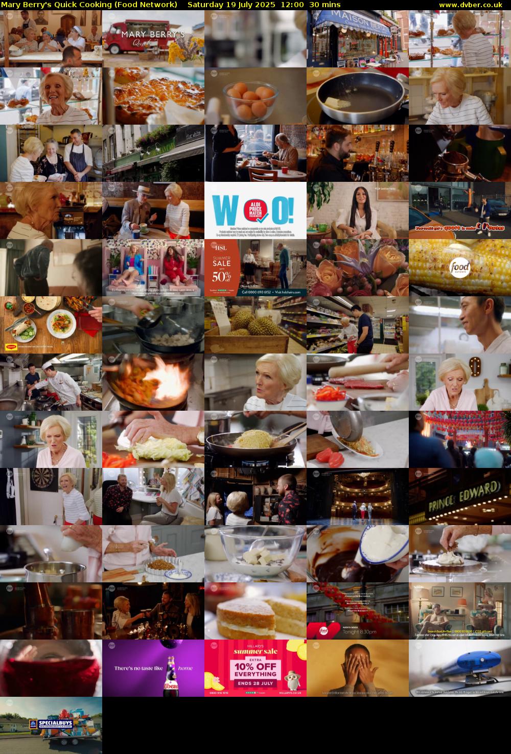 Mary Berry's Quick Cooking (Food Network) Saturday 19 July 2025 12:00 - 12:30