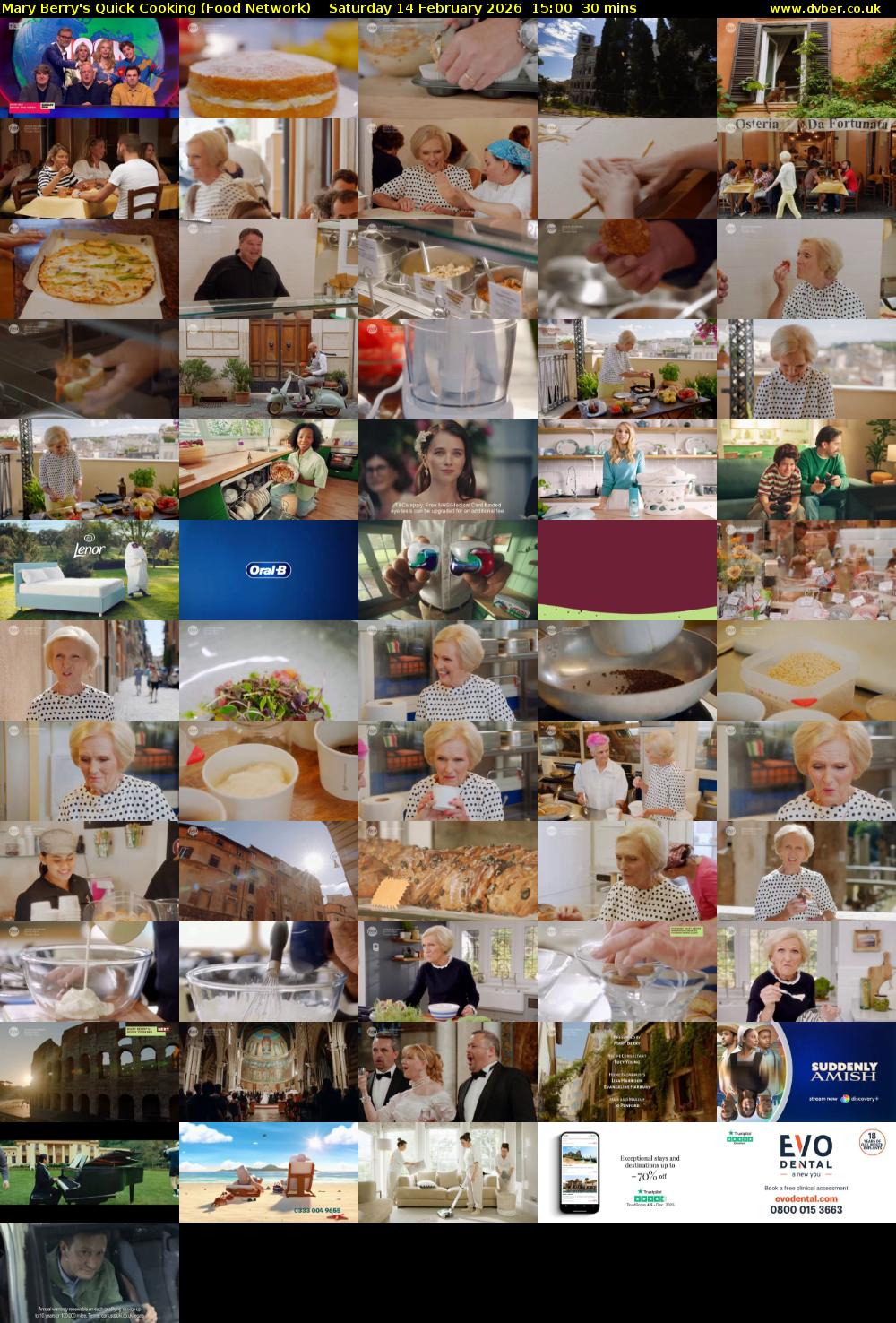 Mary Berry's Quick Cooking (Food Network) Saturday 14 February 2026 15:00 - 15:30