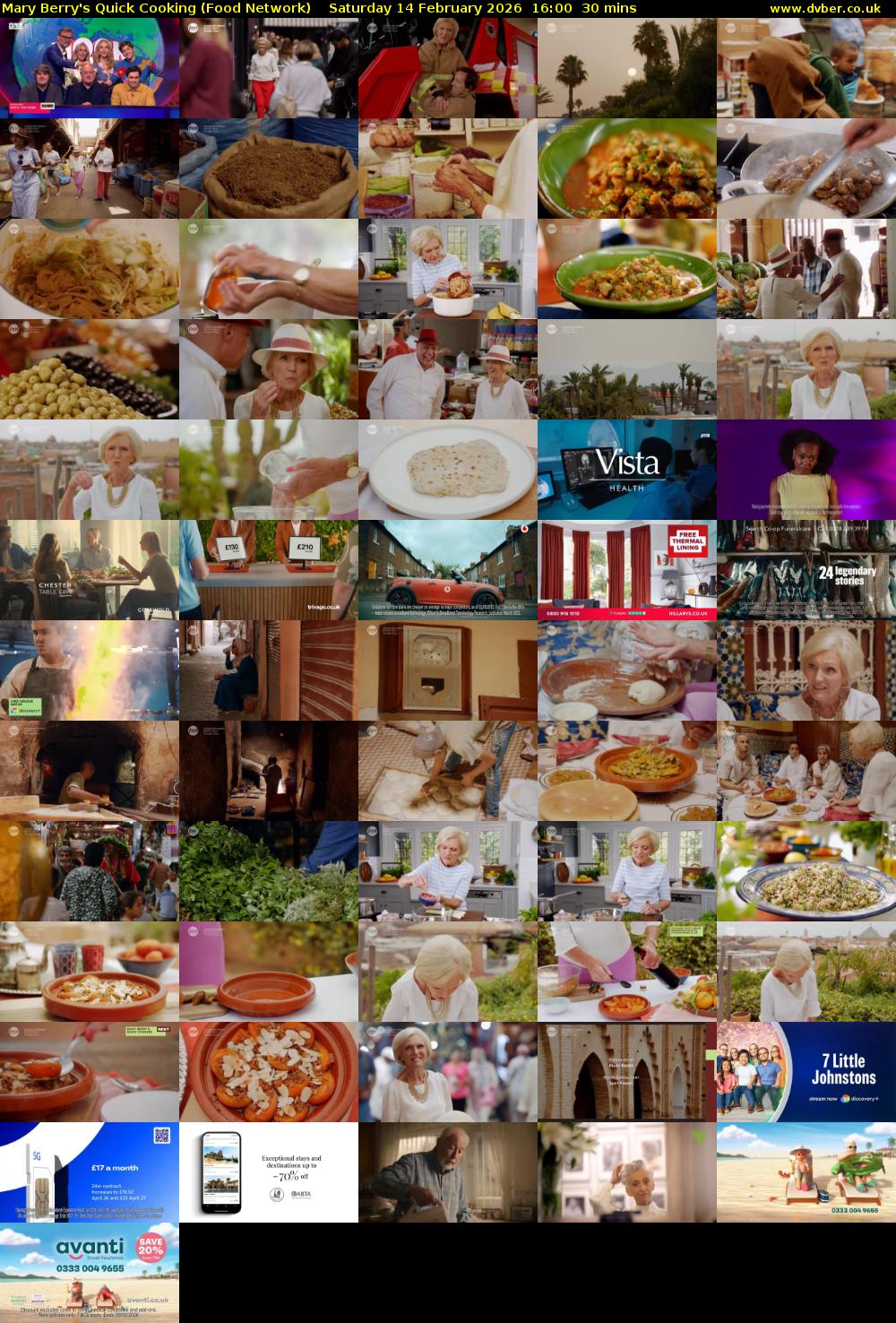 Mary Berry's Quick Cooking (Food Network) Saturday 14 February 2026 16:00 - 16:30