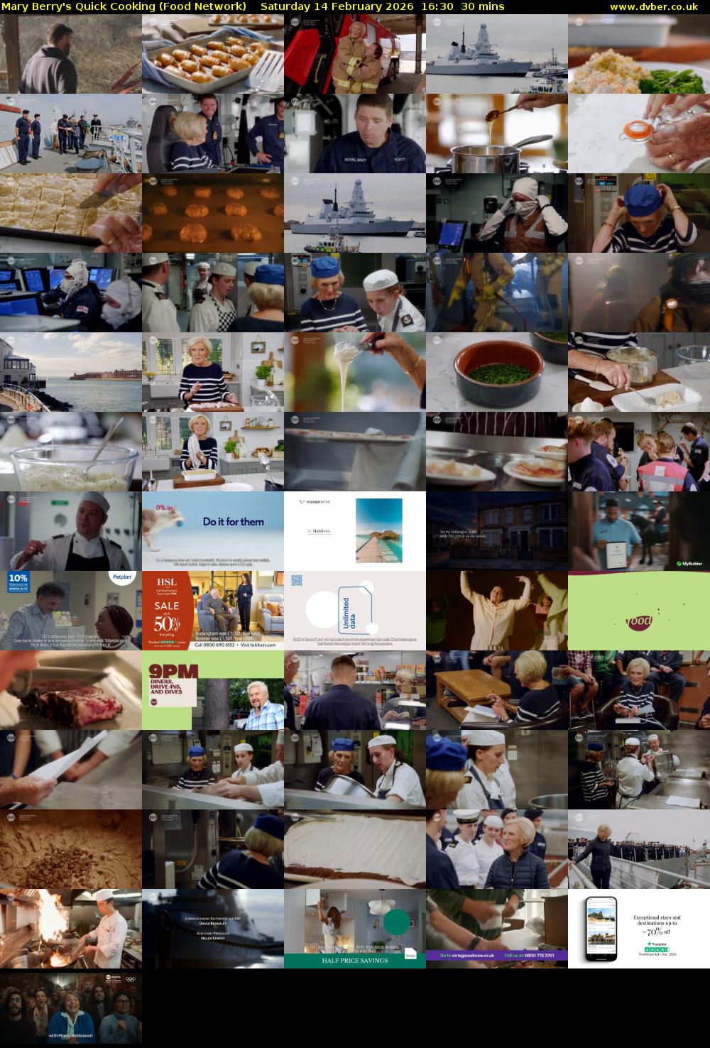 Mary Berry's Quick Cooking (Food Network) Saturday 14 February 2026 16:30 - 17:00