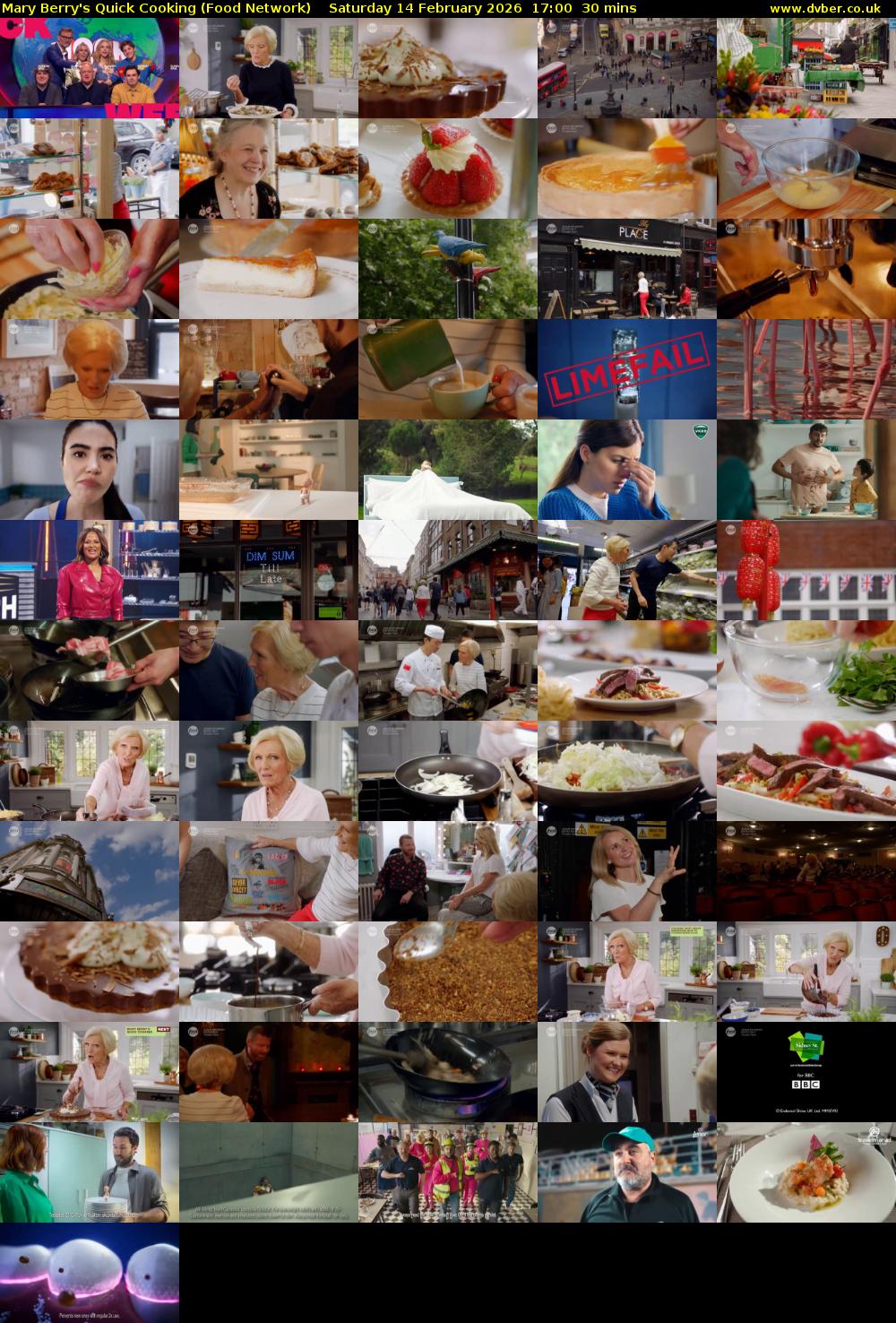 Mary Berry's Quick Cooking (Food Network) Saturday 14 February 2026 17:00 - 17:30
