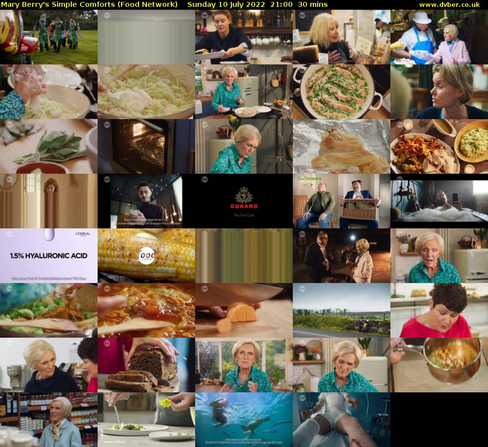 Mary Berry's Simple Comforts (Food Network) Sunday 10 July 2022 21:00 - 21:30