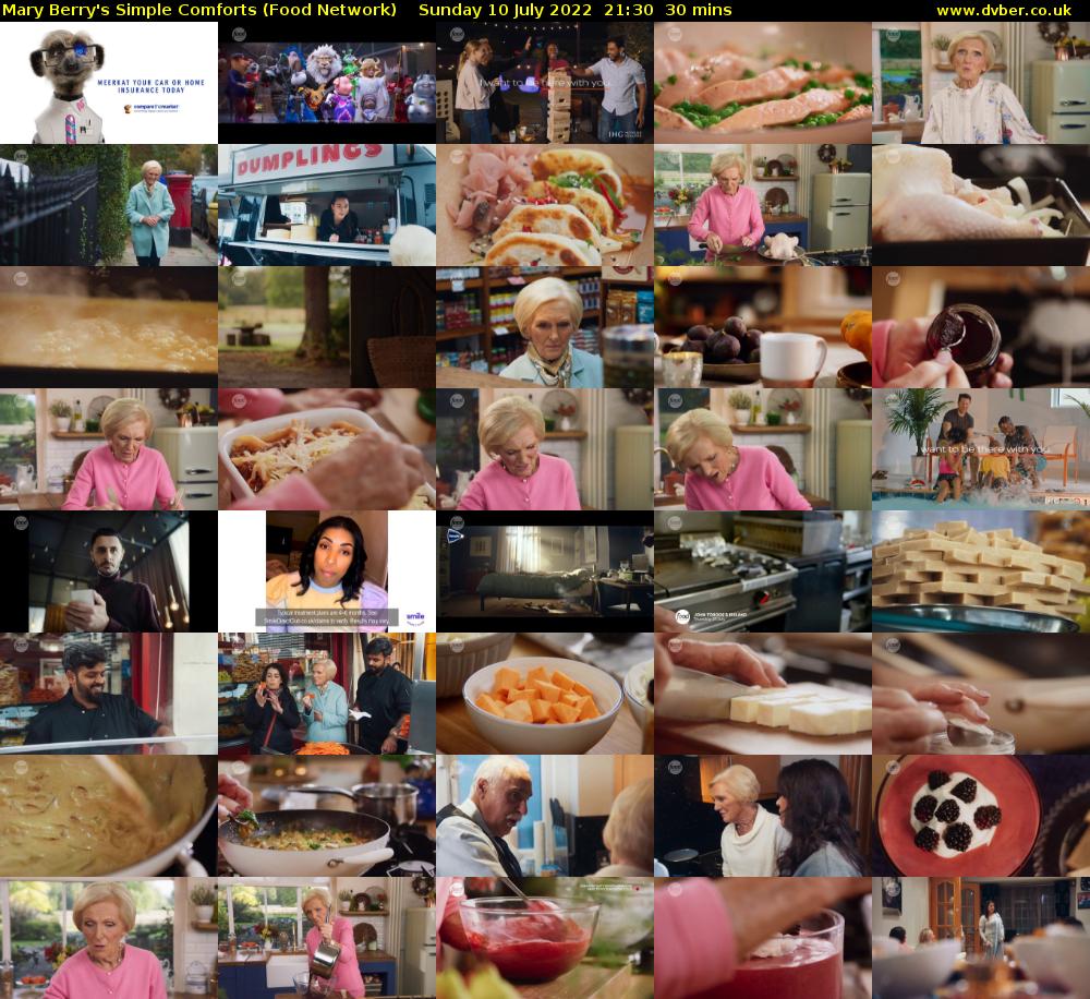 Mary Berry's Simple Comforts (Food Network) Sunday 10 July 2022 21:30 - 22:00
