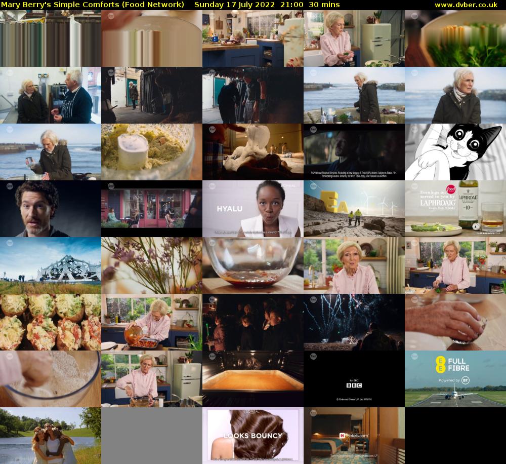 Mary Berry's Simple Comforts (Food Network) Sunday 17 July 2022 21:00 - 21:30