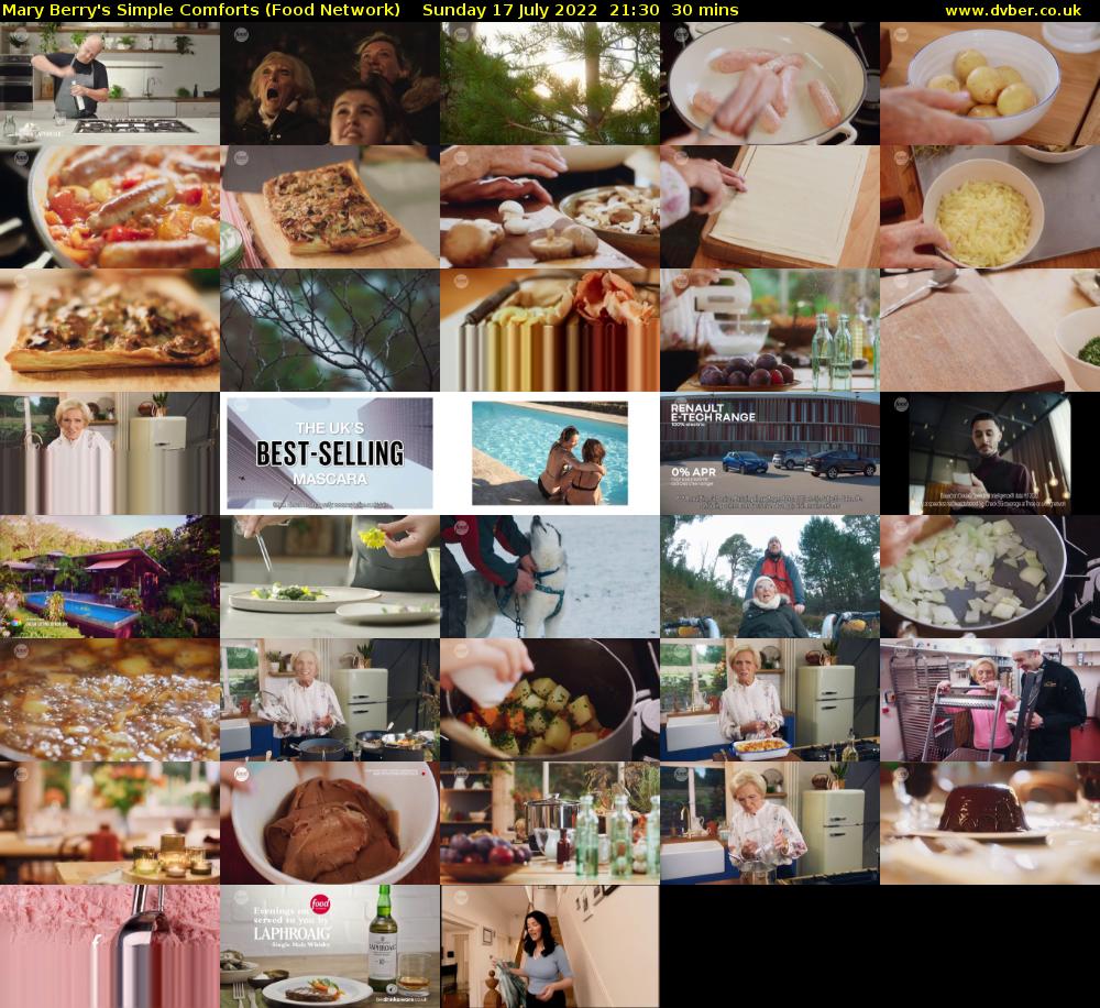 Mary Berry's Simple Comforts (Food Network) Sunday 17 July 2022 21:30 - 22:00