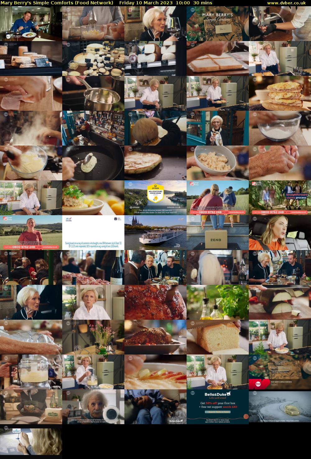 Mary Berry's Simple Comforts (Food Network) Friday 10 March 2023 10:00 - 10:30