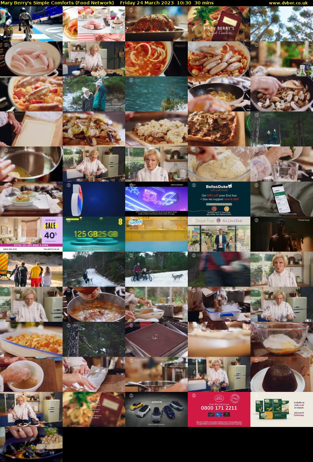 Mary Berry's Simple Comforts (Food Network) Friday 24 March 2023 10:30 - 11:00