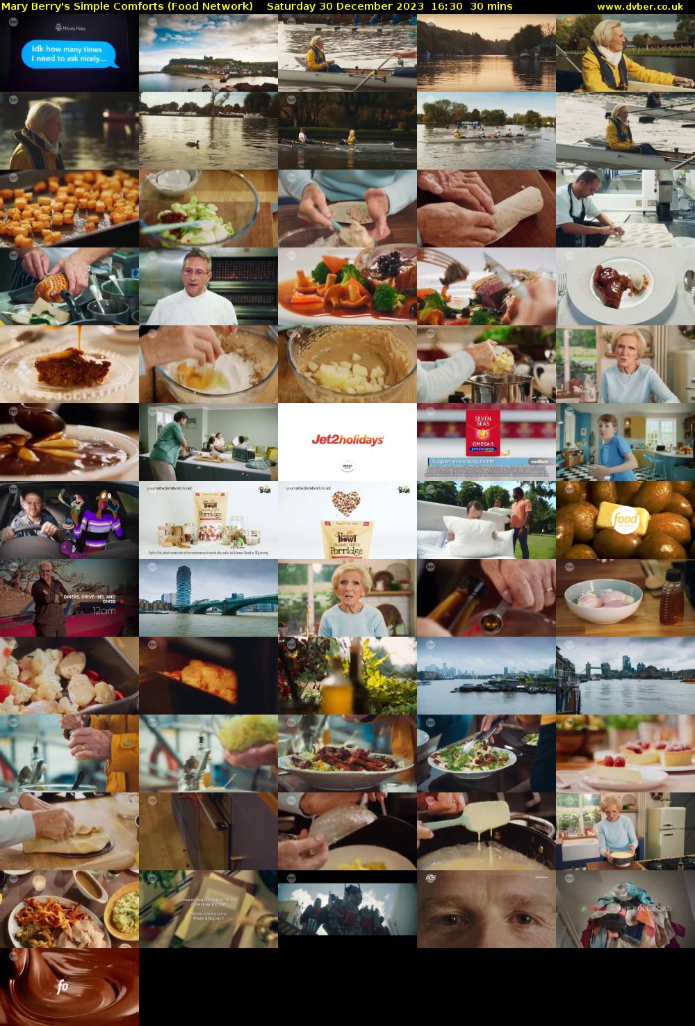 Mary Berry's Simple Comforts (Food Network) Saturday 30 December 2023 16:30 - 17:00