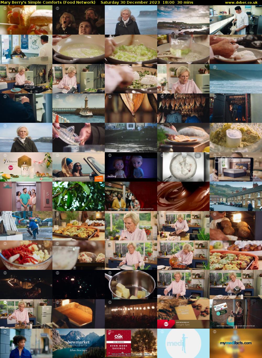 Mary Berry's Simple Comforts (Food Network) Saturday 30 December 2023 18:00 - 18:30