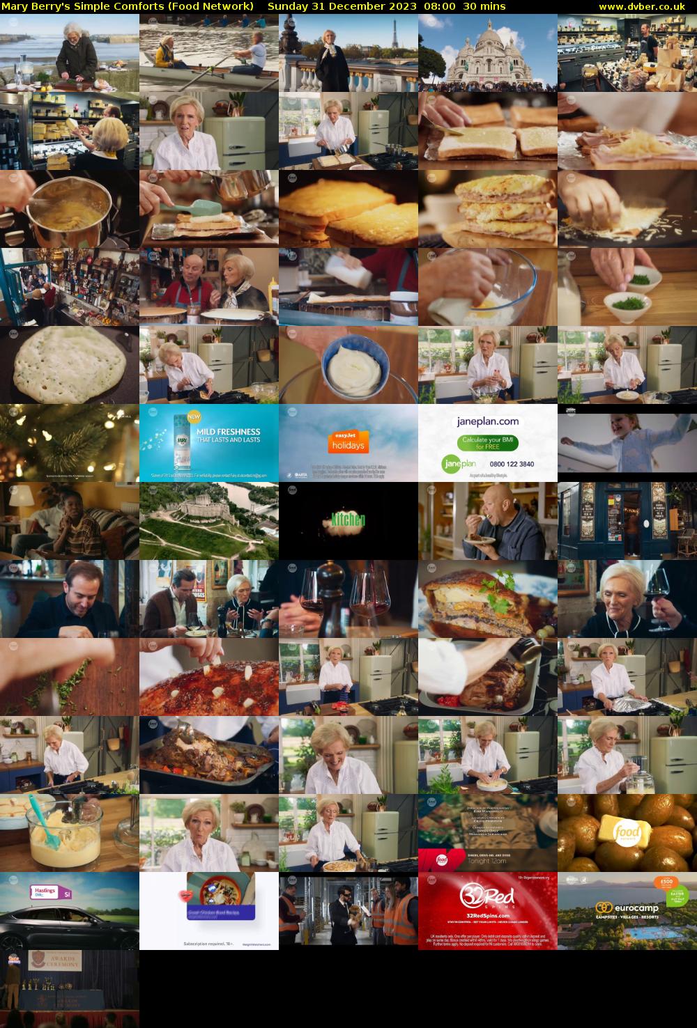 Mary Berry's Simple Comforts (Food Network) Sunday 31 December 2023 08:00 - 08:30