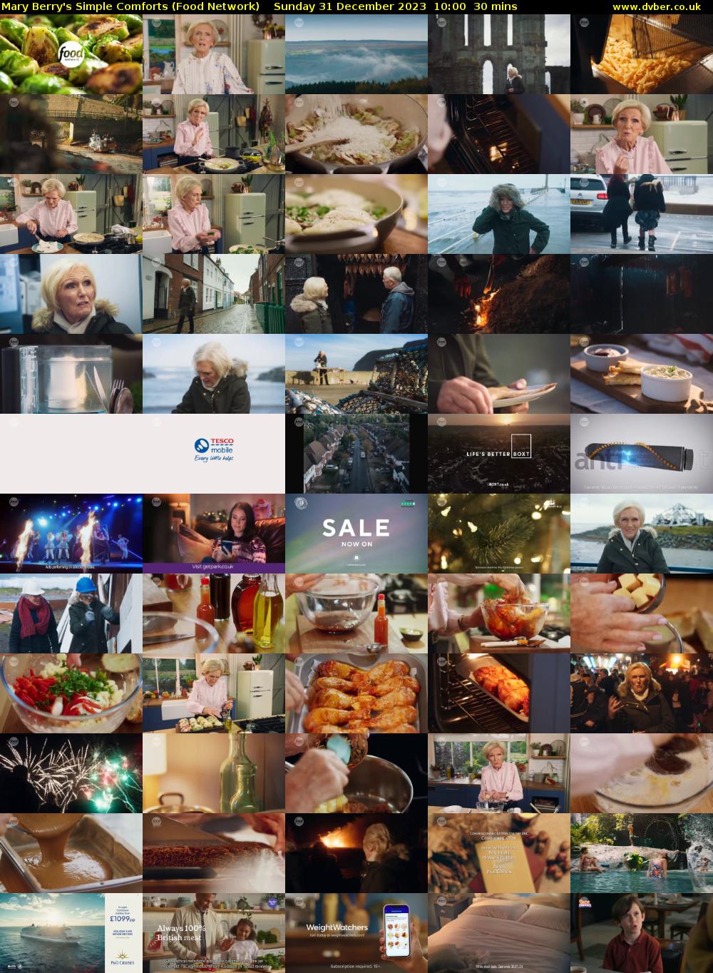 Mary Berry's Simple Comforts (Food Network) Sunday 31 December 2023 10:00 - 10:30