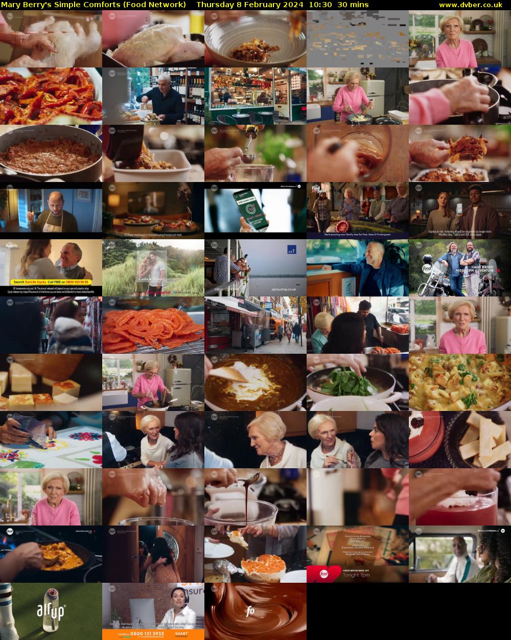 Mary Berry's Simple Comforts (Food Network) Thursday 8 February 2024 10:30 - 11:00