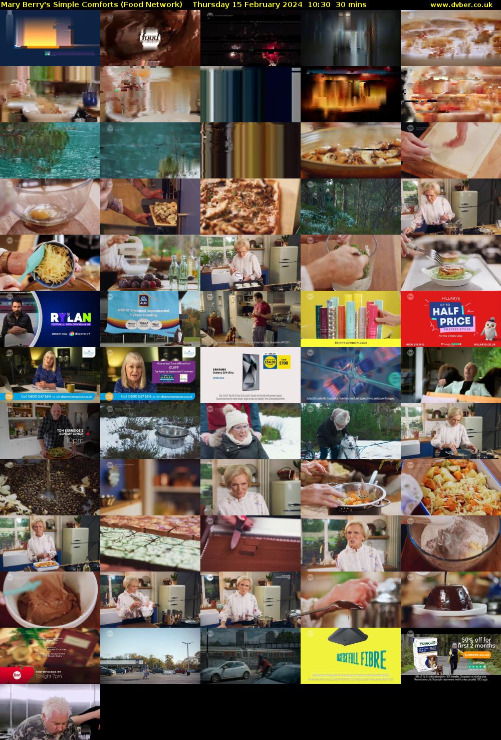 Mary Berry's Simple Comforts (Food Network) Thursday 15 February 2024 10:30 - 11:00