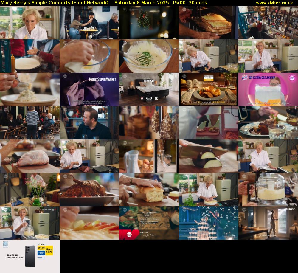 Mary Berry's Simple Comforts (Food Network) Saturday 8 March 2025 15:00 - 15:30