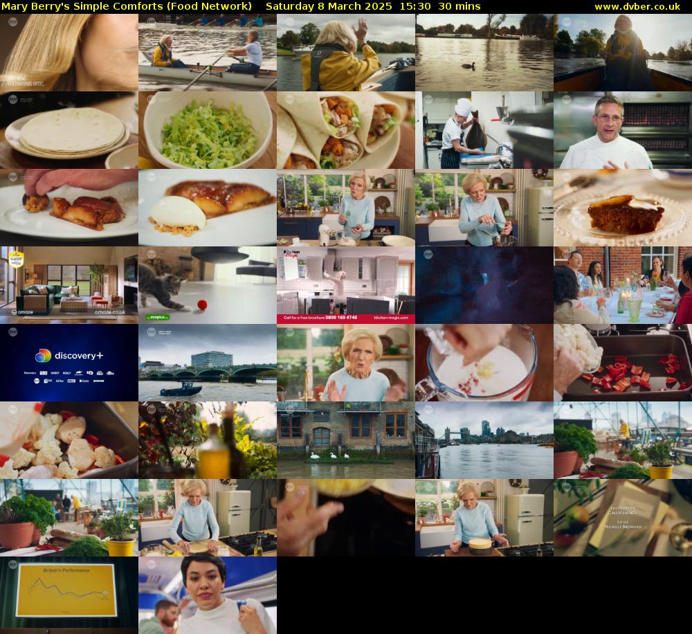 Mary Berry's Simple Comforts (Food Network) Saturday 8 March 2025 15:30 - 16:00