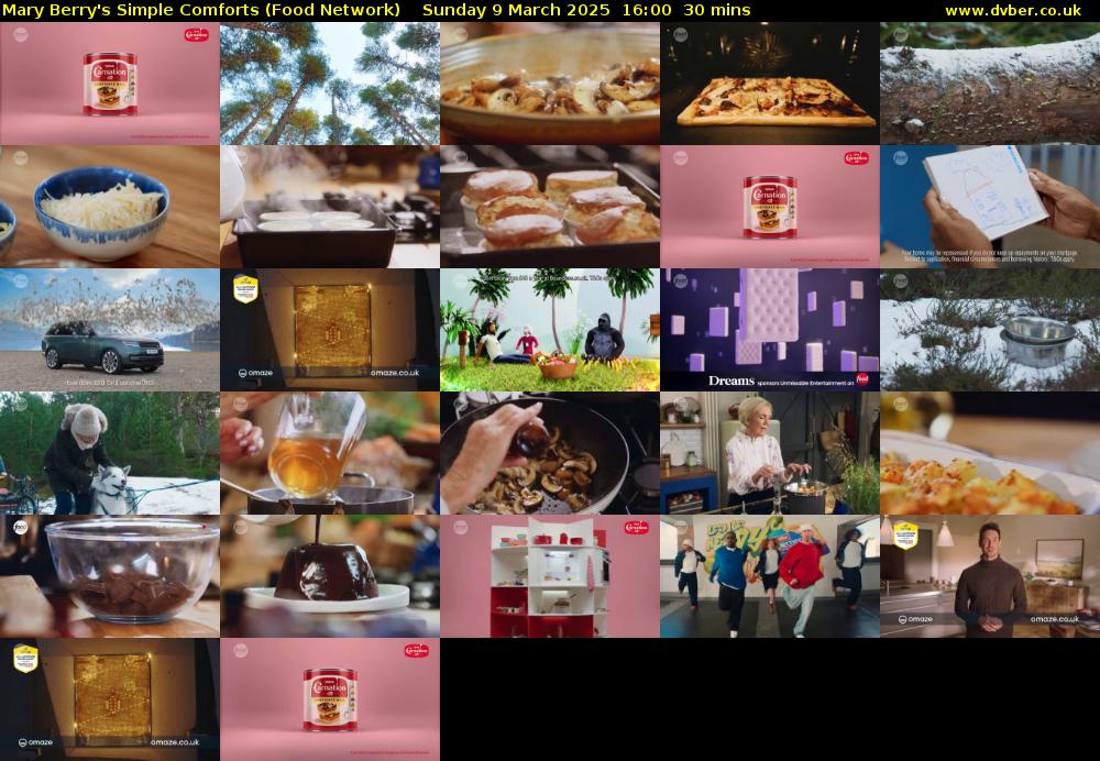 Mary Berry's Simple Comforts (Food Network) Sunday 9 March 2025 16:00 - 16:30