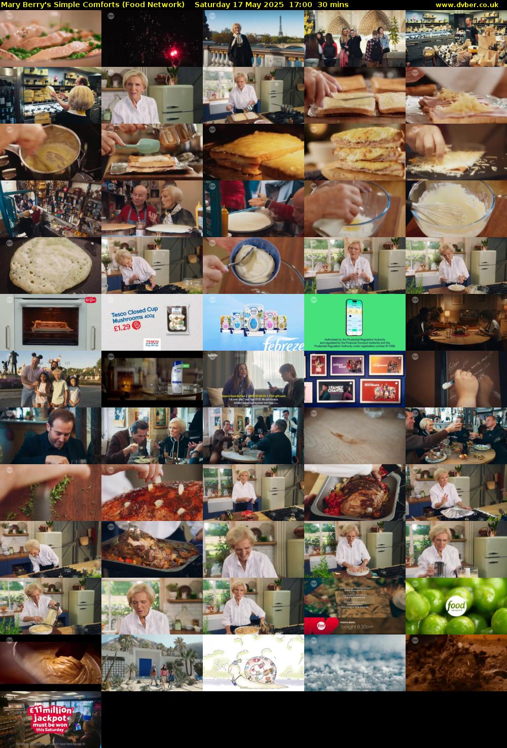 Mary Berry's Simple Comforts (Food Network) Saturday 17 May 2025 17:00 - 17:30