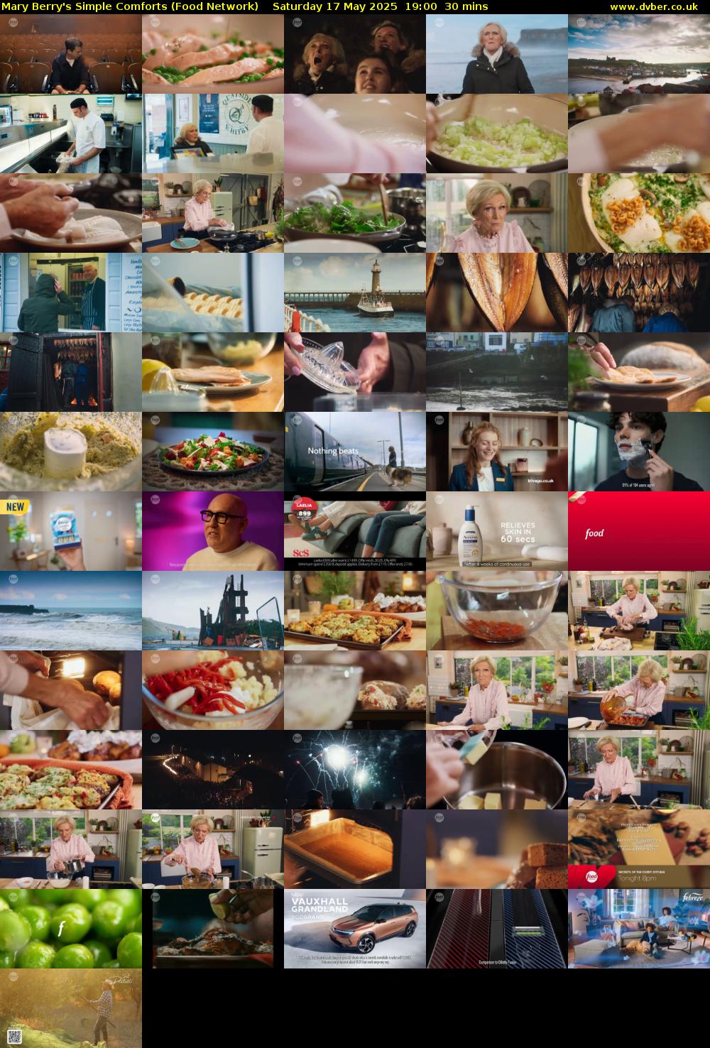Mary Berry's Simple Comforts (Food Network) Saturday 17 May 2025 19:00 - 19:30