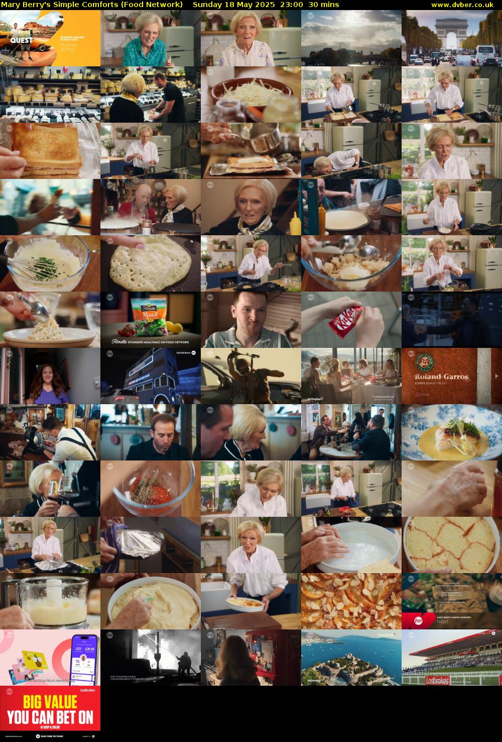 Mary Berry's Simple Comforts (Food Network) Sunday 18 May 2025 23:00 - 23:30
