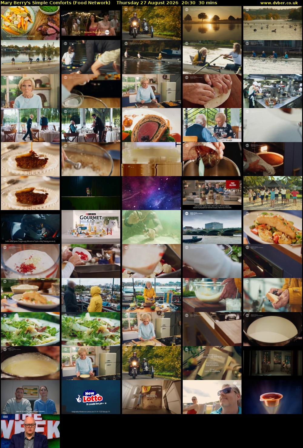 Mary Berry's Simple Comforts (Food Network) Thursday 27 August 2026 20:30 - 21:00