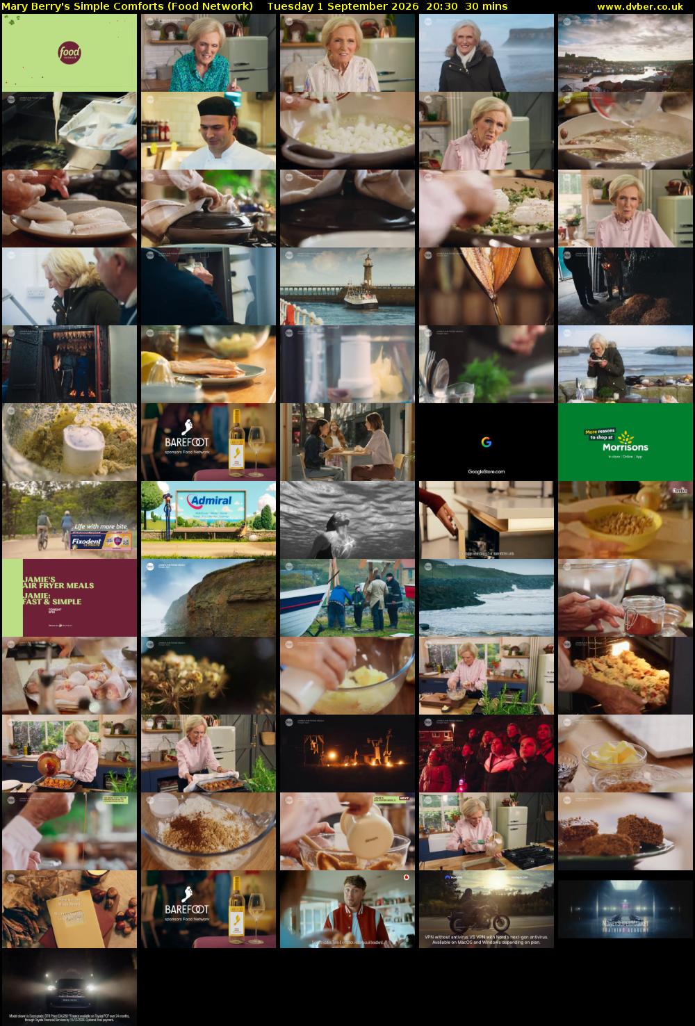 Mary Berry's Simple Comforts (Food Network) Tuesday 1 September 2026 20:30 - 21:00