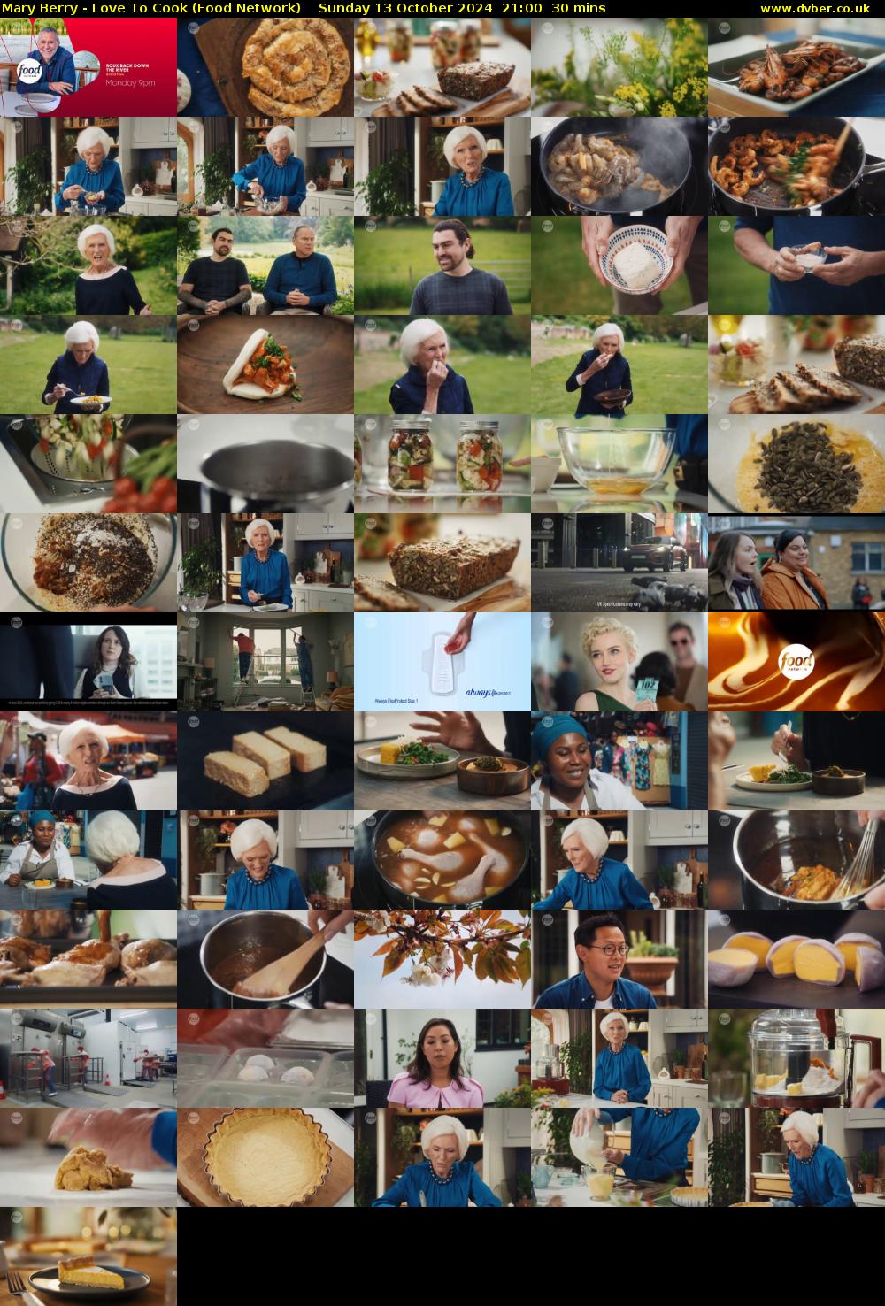 Mary Berry - Love To Cook (Food Network) Sunday 13 October 2024 21:00 - 21:30