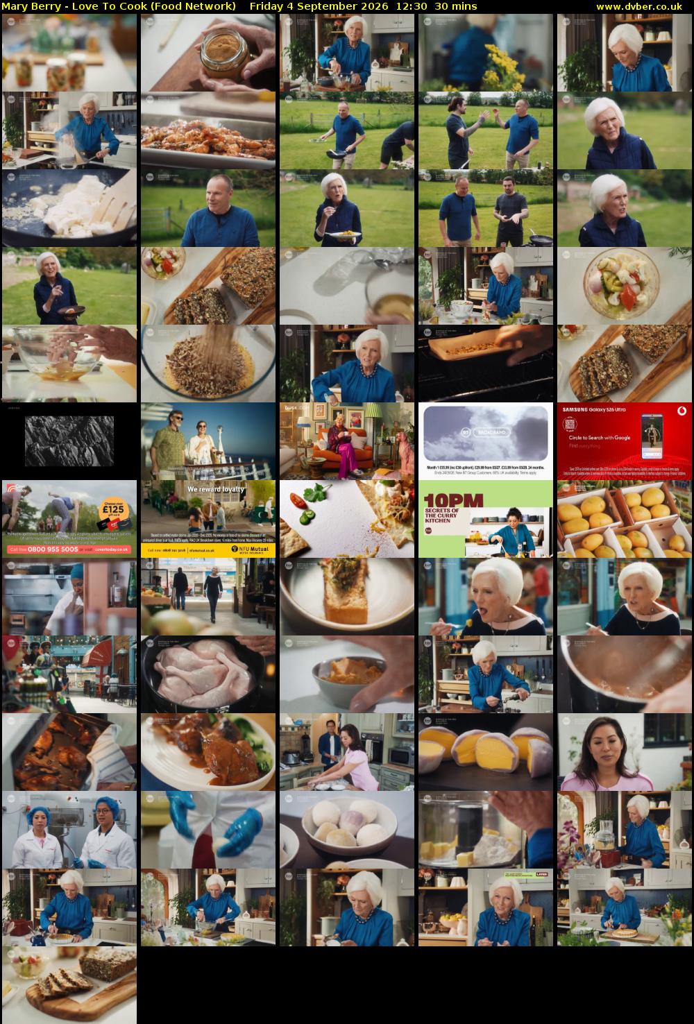 Mary Berry - Love To Cook (Food Network) Friday 4 September 2026 12:30 - 13:00