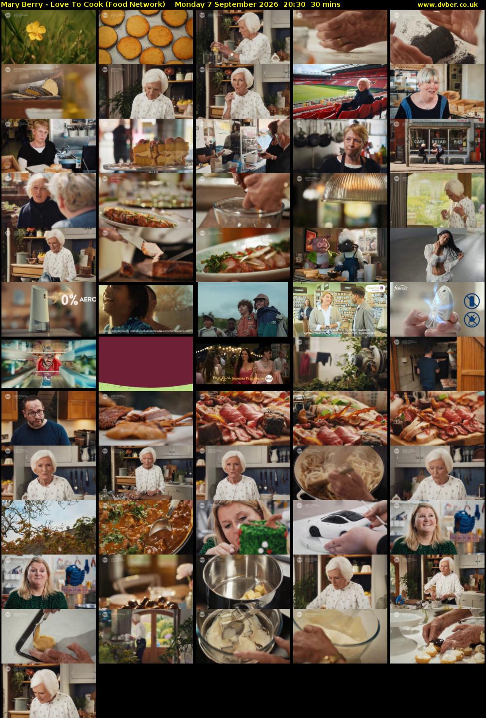 Mary Berry - Love To Cook (Food Network) Monday 7 September 2026 20:30 - 21:00